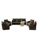 preview thumbnail 37 of 81, Rope Woven Patio Conversation Set with Swivel Chair & Settee Cushions