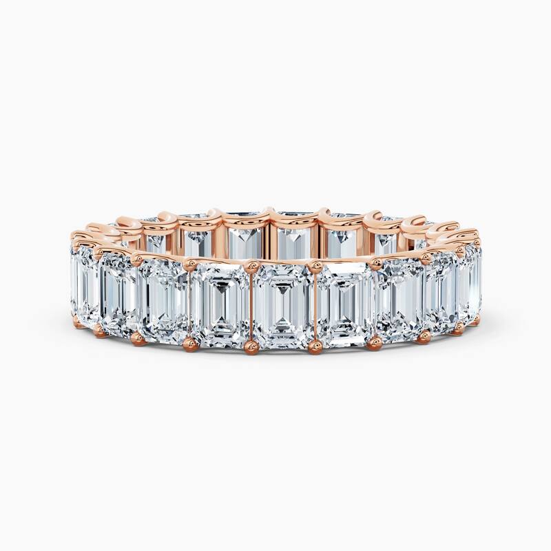 Auriya 14k Gold Emerald North-South Lab Grown Diamond Eternity Band 2.90 - 12.75 ct. tw. (F-G, VS) - 5.25 ct. wt. - 8 - Rose