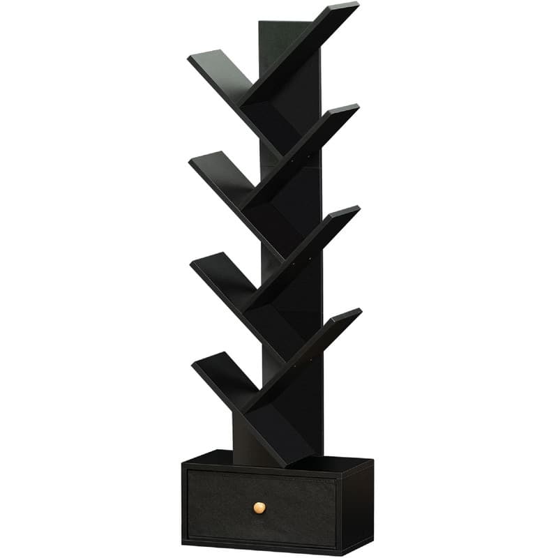 8 Tier Tree Bookshelf with Drawer - 14.57"D x 7.87"W x 46.06"H