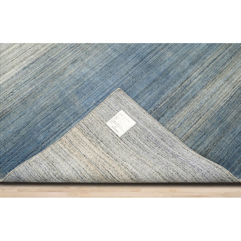 Hand Knotted Gray, Blue Wool Tibetan Modern Oriental Area Rug