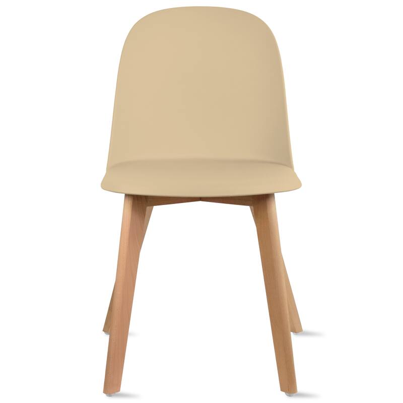 Set of 2 Plastic Dining Side Chair Wood For Event Kitchen Office Event Garden Patio Cafe