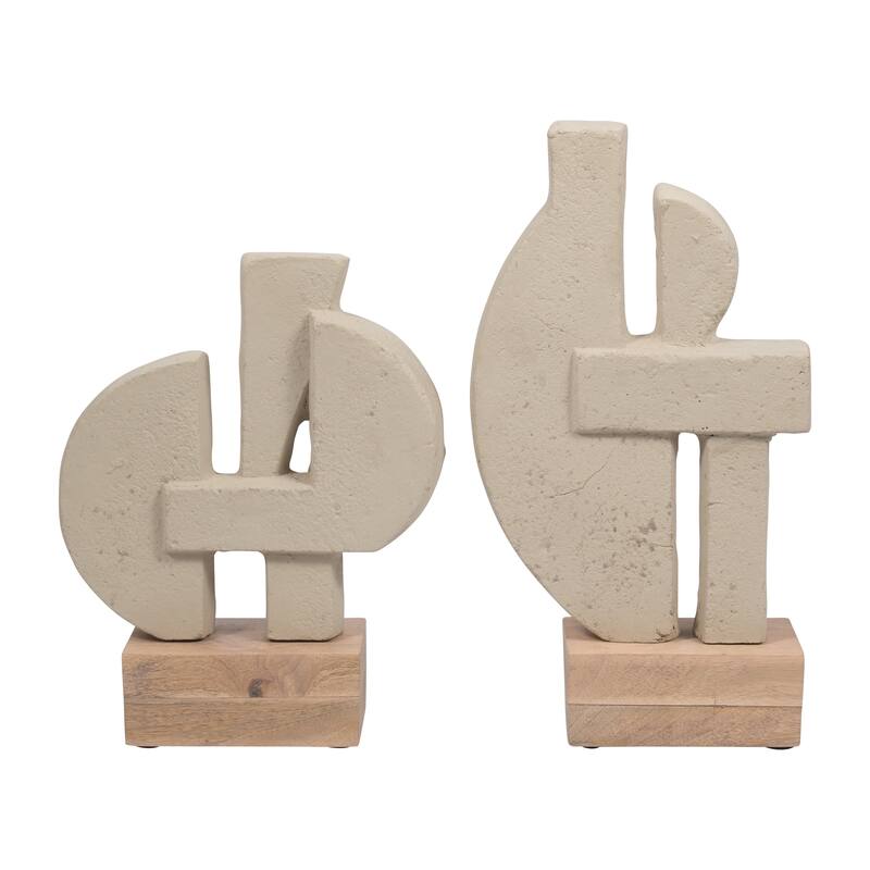 Sagebrook Home Ecomix Table Sculpture - Elegant Mango Wood Base, Transform Your Space with Artistic Flair