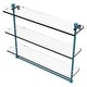 preview thumbnail 46 of 53, Allied Brass Foxtrot Collection 16 Inch Triple Tiered Glass Shelf with Integrated Towel Bar 22 - Glokzin Teal