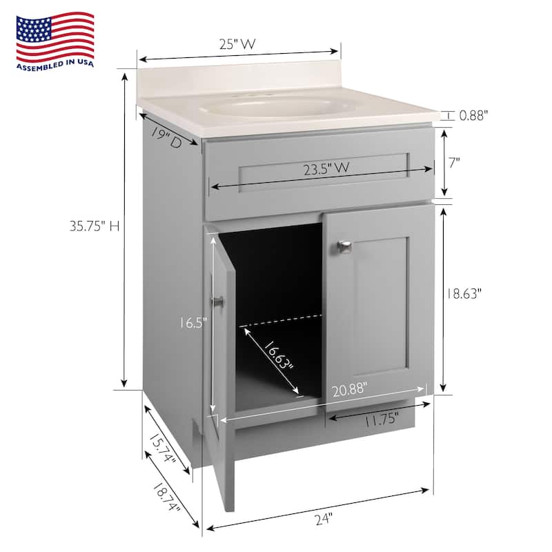 Design House 231415 Brookings 24" Free Standing Single Basin Vanity