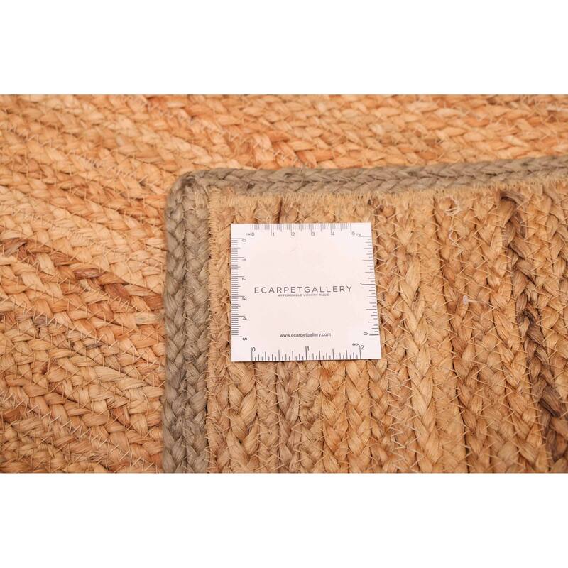 ECARPETGALLERY Braided Weave Palas Denizli Tan Jute Rug - 4'8 x 6'6