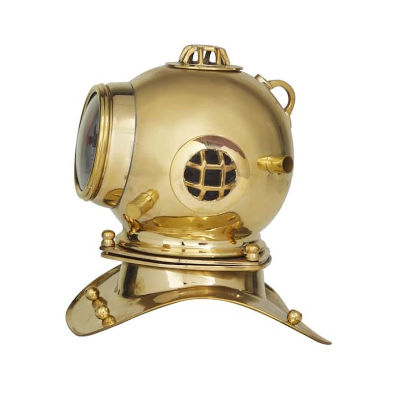 US Navy Mark V 8-inch Diving Helmet Coastal Decor Table Clock
