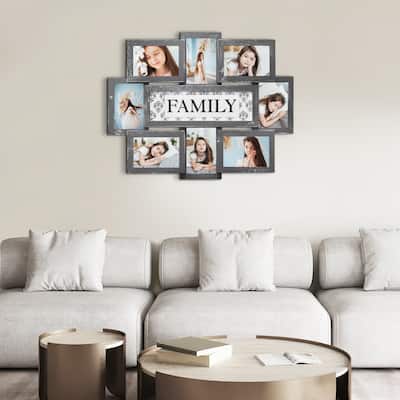 HELLO LAURA 8 Opening Family 6" x 4" Opening Wall Hanging Photo Frame