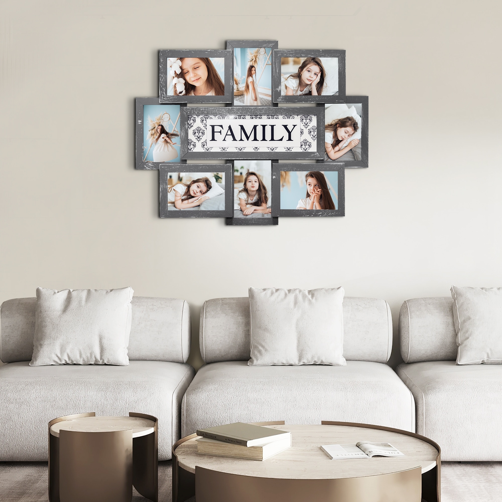 HELLO LAURA 8 Opening Family 6" x 4" Opening Wall Hanging Photo Frame