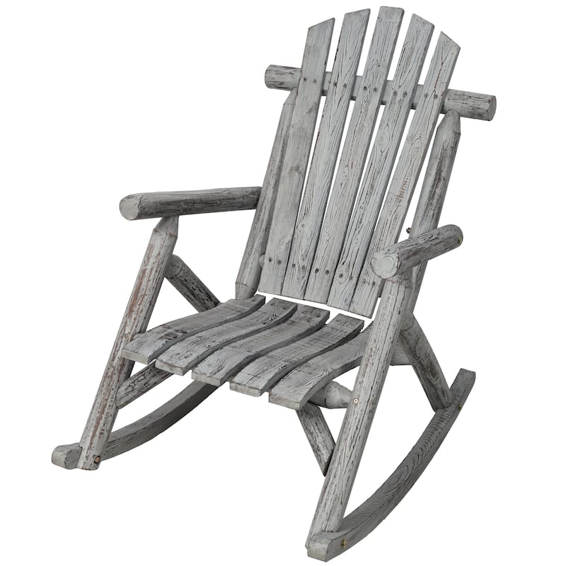 Classic Wooden Porch Rocker Chair, Durable Patio Rockers for Outside, Garde