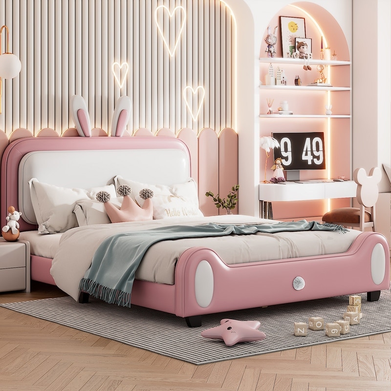 Full size Upholstered Rabbit Shape Princess Bed Full Size
