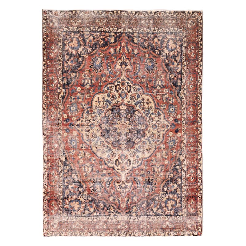 ECARPETGALLERY Hand-knotted Antalya Vintage Red Wool Rug - 7'1 x 9'10