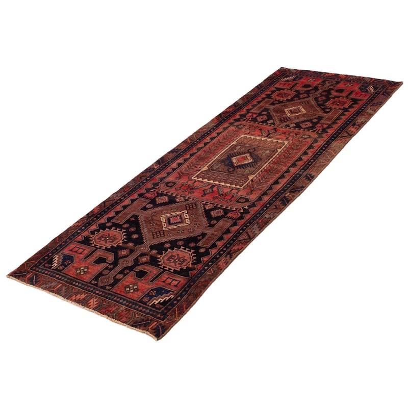 ECARPETGALLERY Hand-knotted Konya Anatolian Navy Wool Rug - 3'8 x 10'2