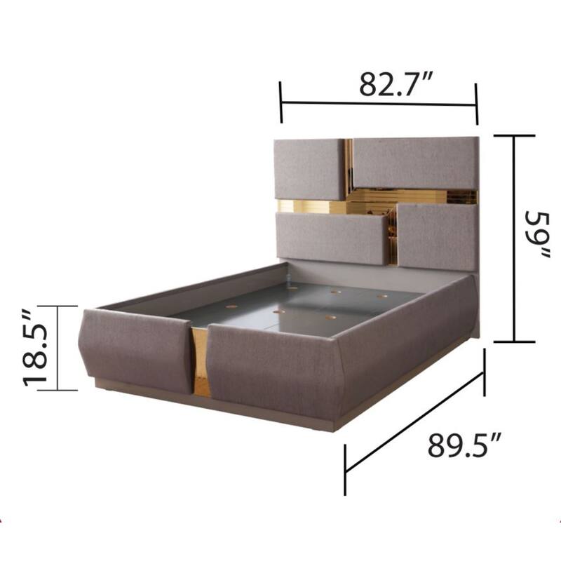 Lorenzo Modern Style Mirror Accent 4PC/5PC Bedroom set Made with Wood