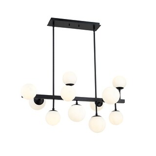 Midnetic 11 Light Matte Black Linear Chandelier