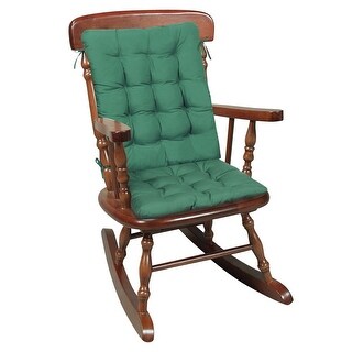 Miles Kimball Rocking Chair Cushions - 2-Piece Set with Securing Ties - Hunter Green - 17 in. 22 in. x 3 in.