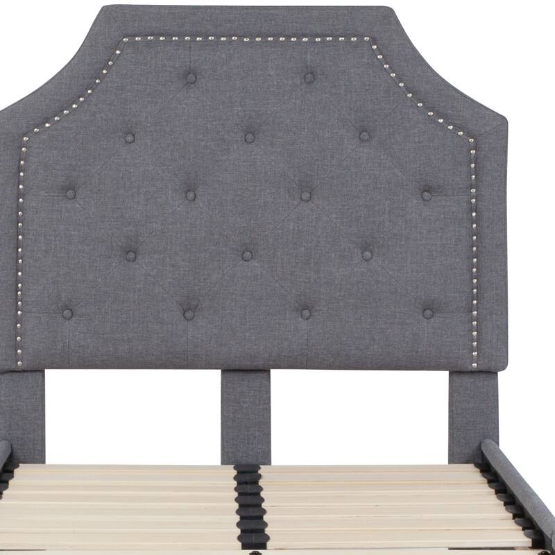 Arched Tufted Upholstered Platform Bed