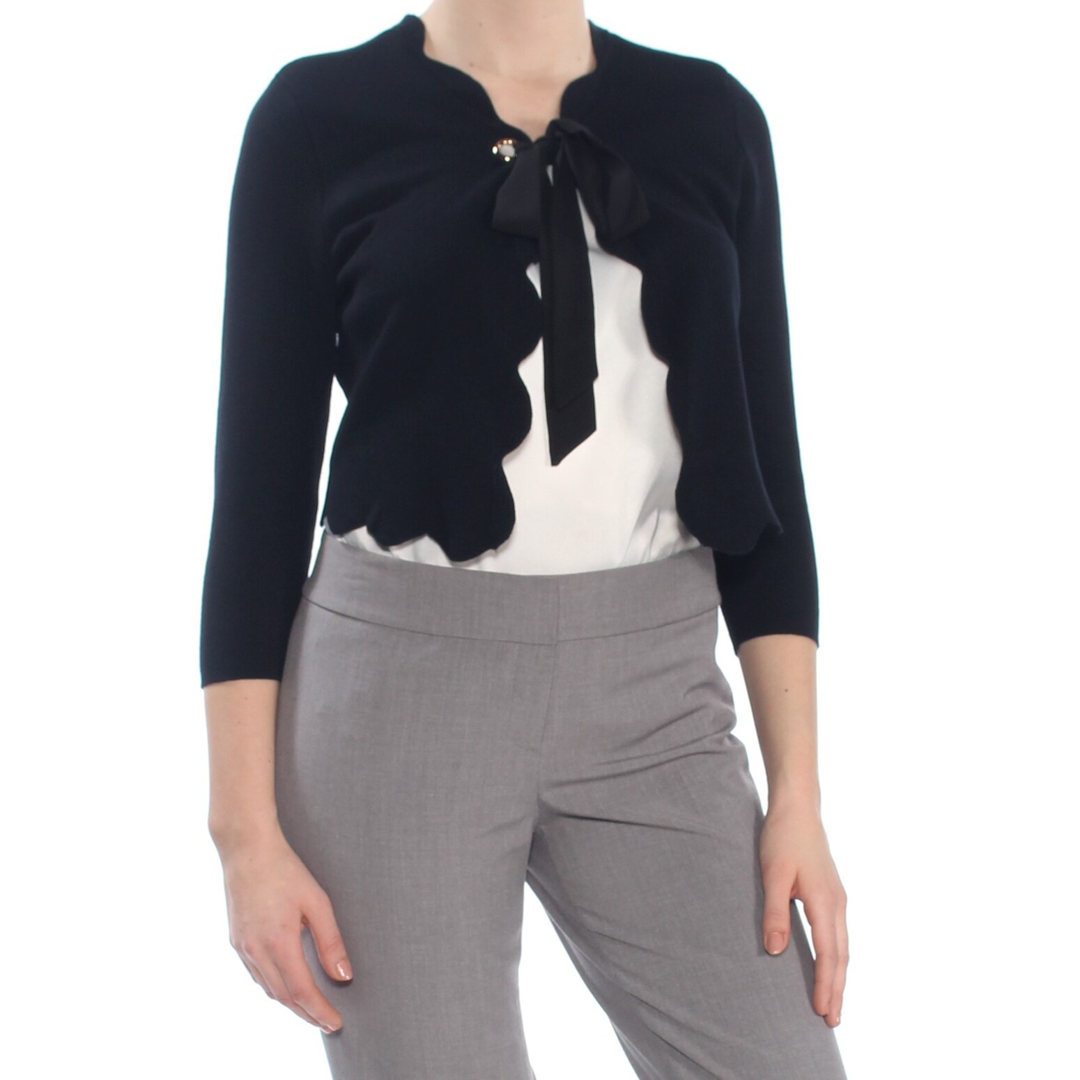 Shop Charter Club Womens Black Tie Bolero Long Sleeve Wear To Work