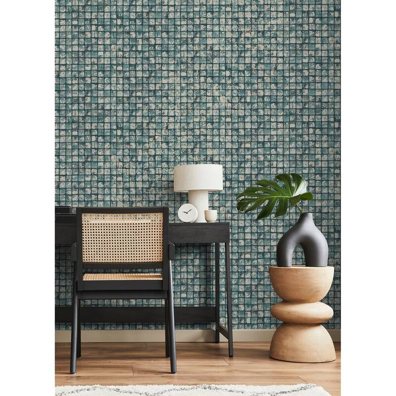 Advantage Kingsley Blue Tiled Wallpaper