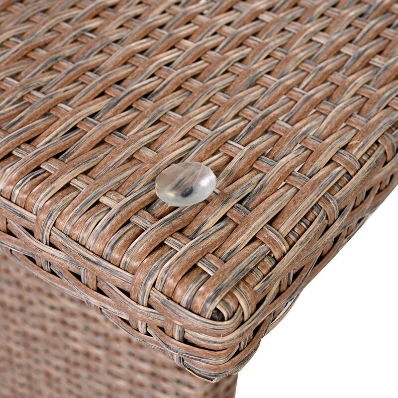 6-Piece All-Weather Outdoor PE Rattan Sofa Set - Patio Wicker Sectional with Storage Box, Removable Covers & Table