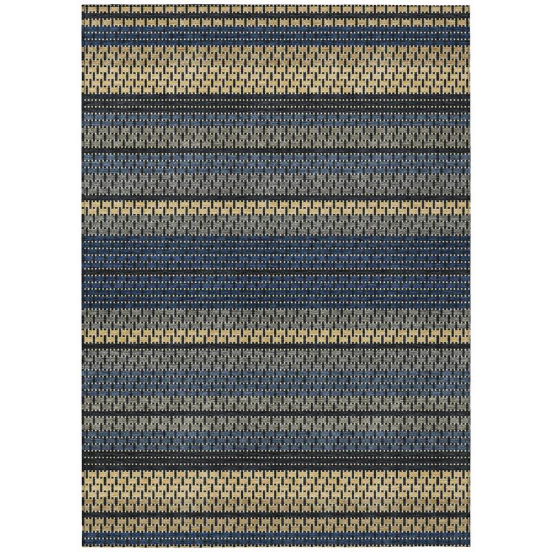 Machine Washable Indoor/ Outdoor Boho Stripe Chantille Rug