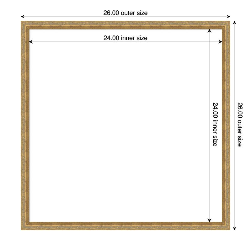 Mila Framed Dry Erase Magnetic Board - 26 x 26 in - Mila Dark Gold