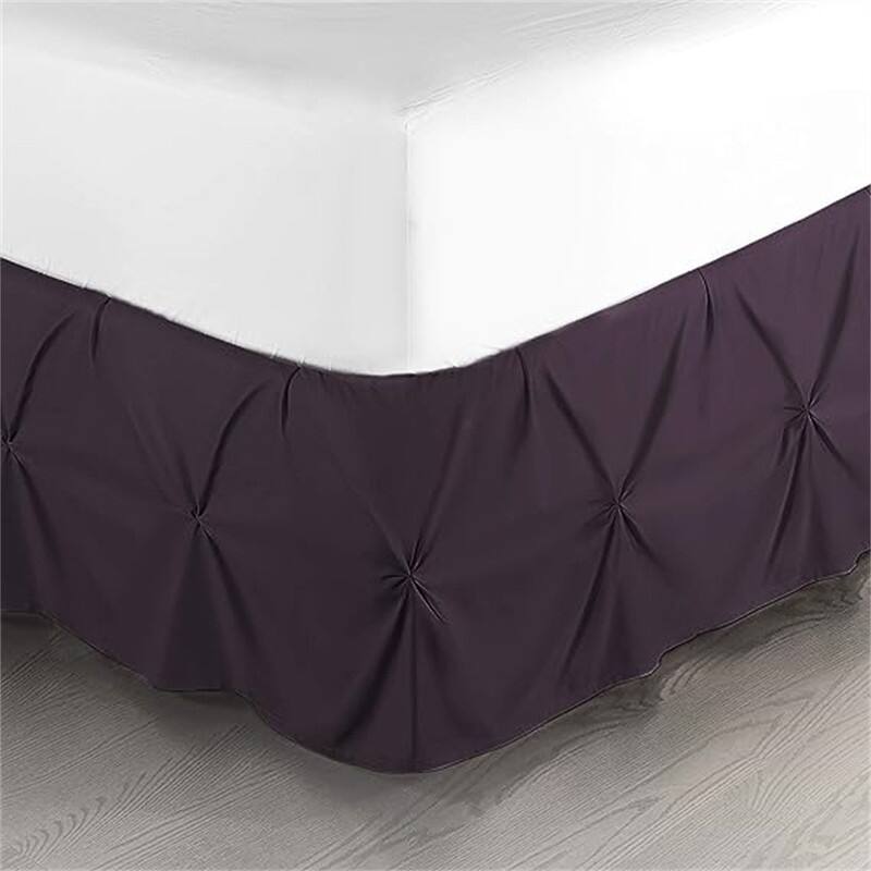 Pinch Pleat Bed Skirt - Purple - Queen