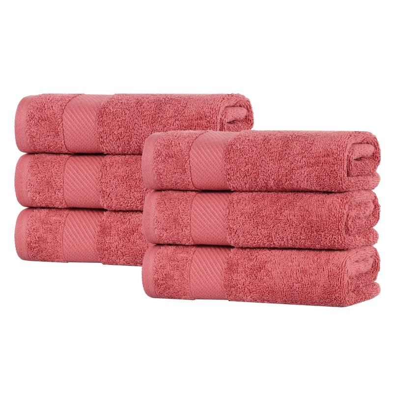 Superior Luxury Solid Highly Absorbent Egyptian Cotton Hand Towel - (Set of 6)