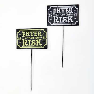 12" Enter at Your Own Risk Pick, Set of 4