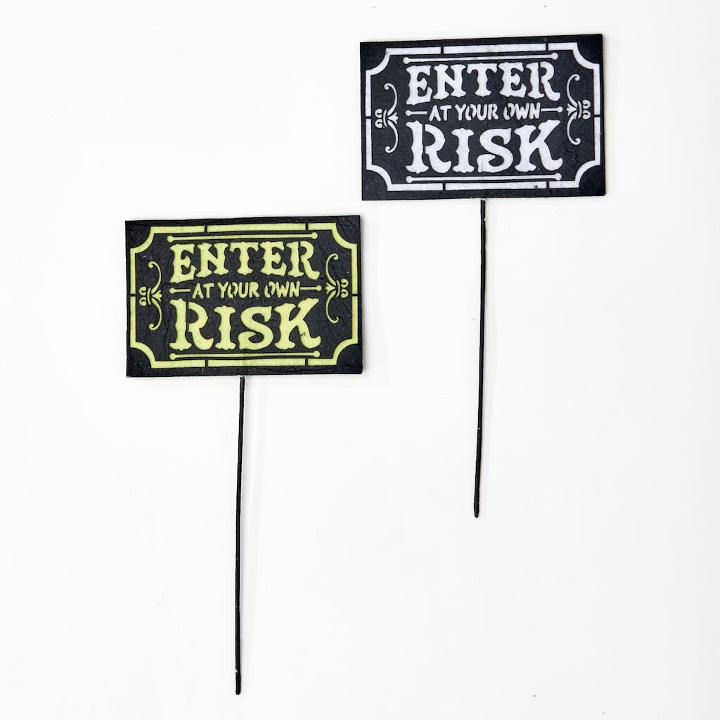 12" Enter at Your Own Risk Pick, Set of 4