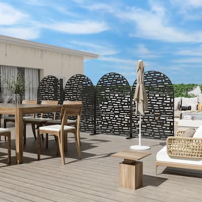 Dovelina 6ft.Outdoor Freestanding Metal Privacy Screen Decorative Garden Fence - 72"x47"