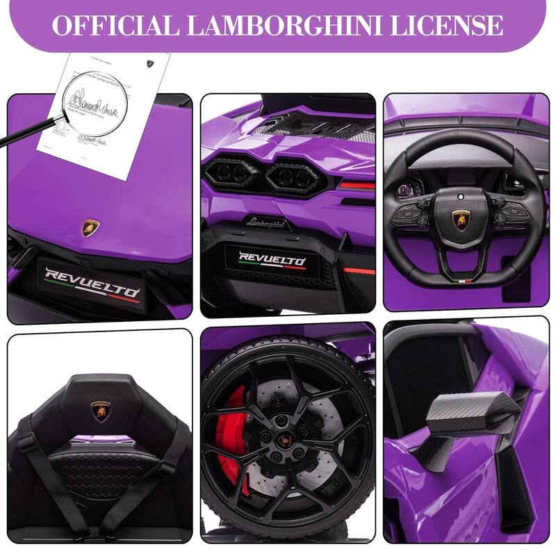12V Kids Ride on Car Toy, Licensed Lamborghini Revuelto for Kids Best Gift