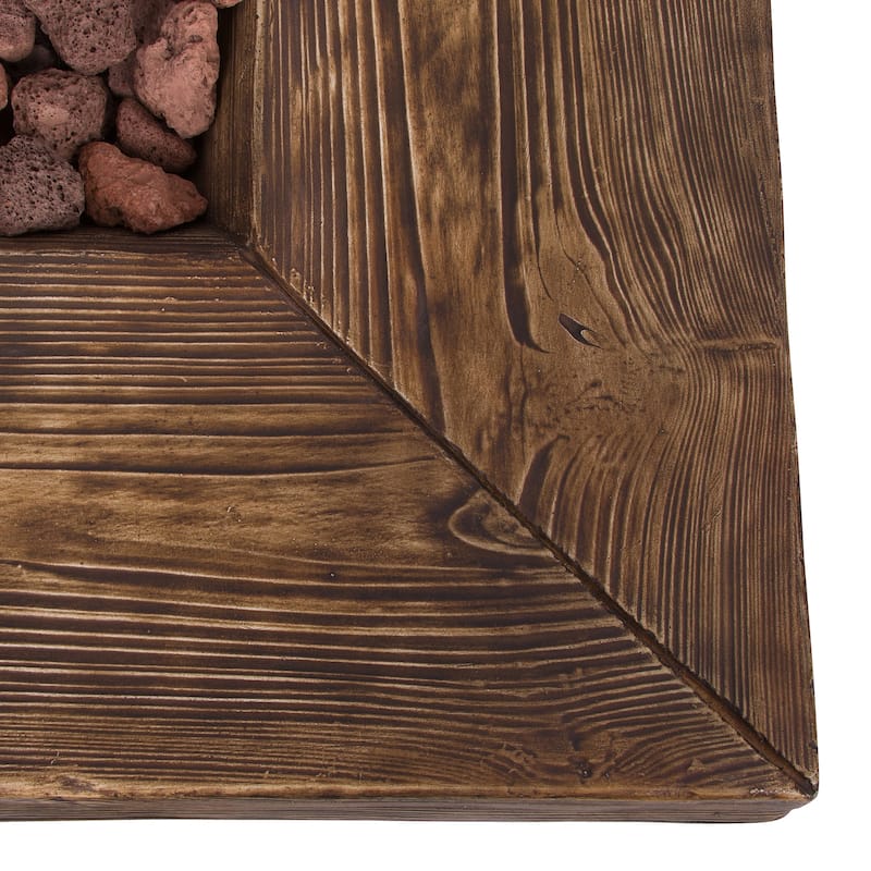Fire & Flare 50,000 BTU Firepit Table, Lava Rocks, & Cover Set