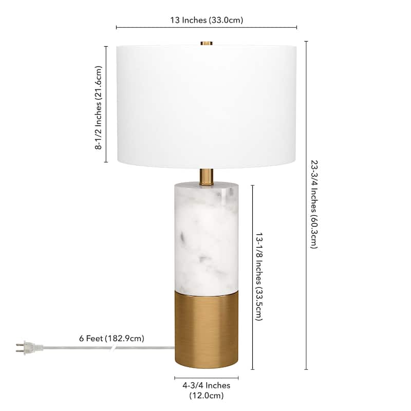 Lena 24" Tall Table Lamp with Fabric Shade - 13" Wide