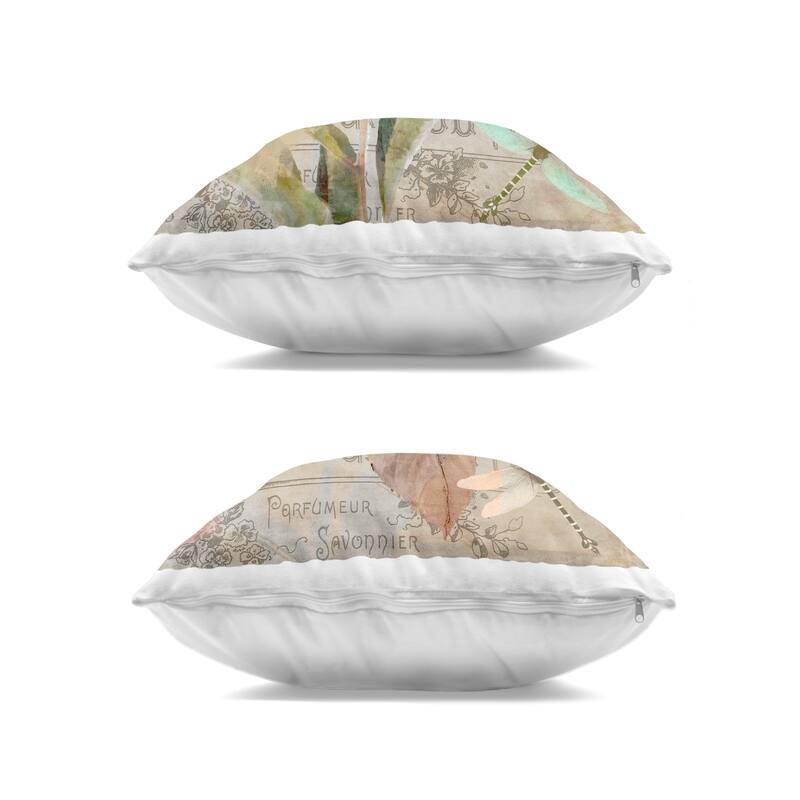 Stupell Vintage Collage French Florals Decorative Printed Throw Pillow Design by Sasha (Set of 2)