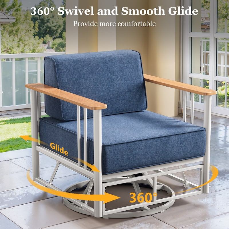 Pocassy 5PCS Sofa Swivel Chair with Table
