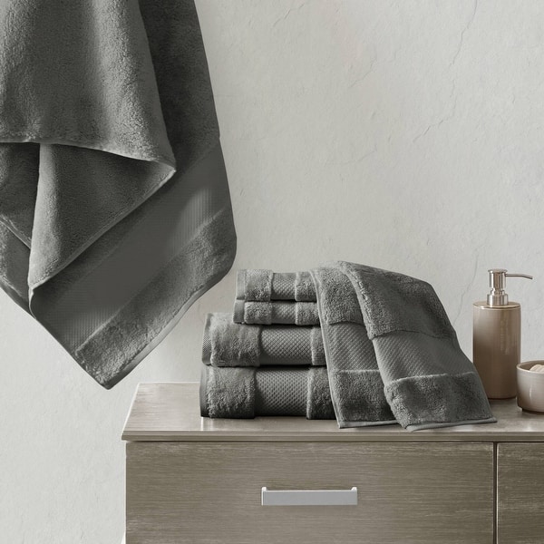 Madison Park Signature Turkish Cotton 6-piece Bath Towel Set - Charcoal