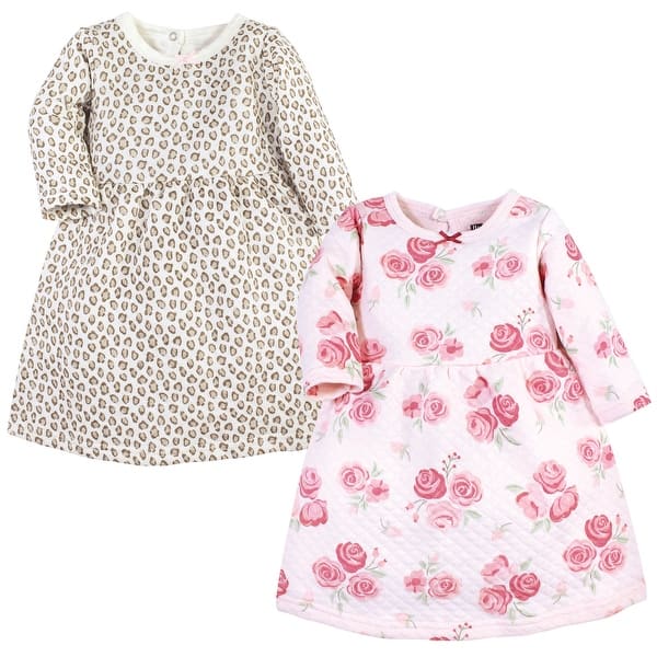 slide 1 of 1, Hudson Baby Toddler Girl Cotton Dresses, Blush Rose Leopard 2T - Pink Blush Rose Leopard