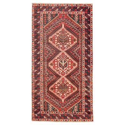 ECARPETGALLERY Hand-knotted Melis Vintage Red Wool Rug - 4'11 x 9'8