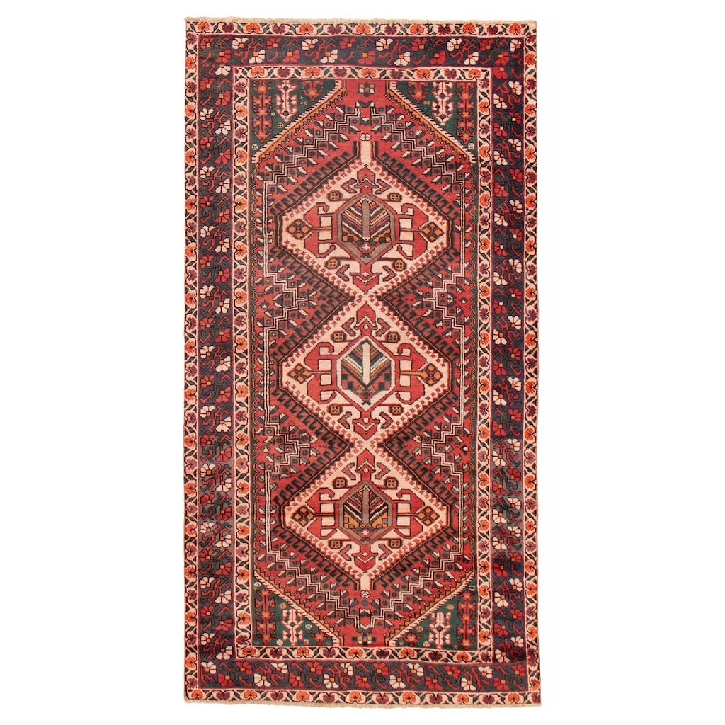 ECARPETGALLERY Hand-knotted Melis Vintage Red Wool Rug - 4'11 x 9'8