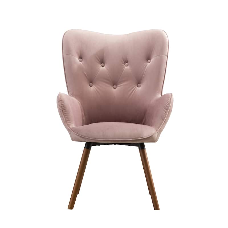 Mauve 30" Polyester Button Tufted Accent Chair
