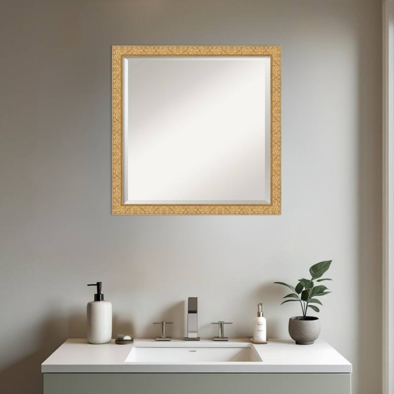 Lila Beveled Wood Framed Bathroom Vanity Wall Mirror