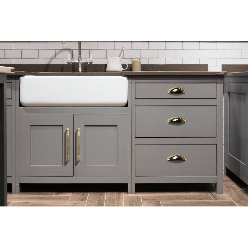 Utopia Alley Elgin Bin Pull Handle - Polished Gold - Metal Drawer Pull Handle, 2.5" Center to Center