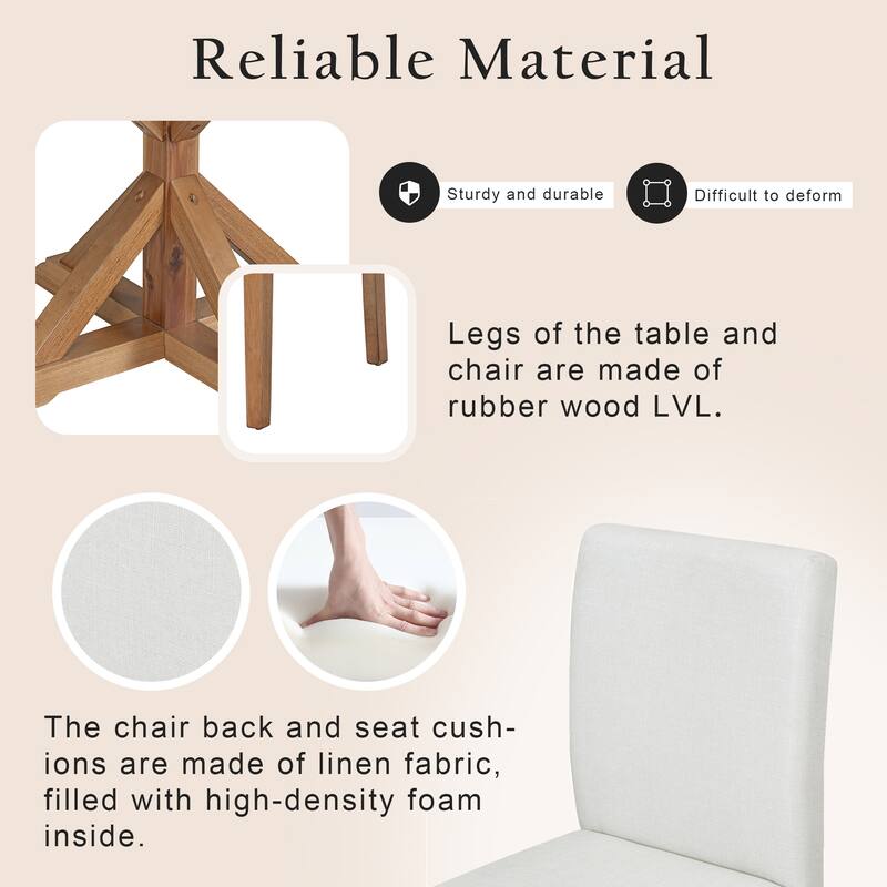 5-Piece Farmhouse Style Dining Table Set