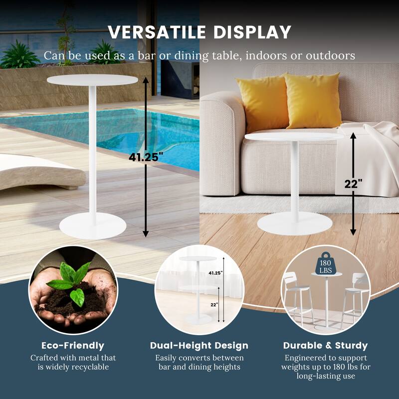 Frond and Form 2-Person Outdoor Round Dining Set Bar Height