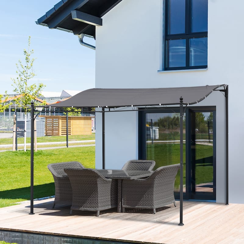 Outsunny Steel Outdoor Pergola Patio Canopy - Grey