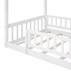 preview thumbnail 10 of 71, Kids Bed Frame, House Shape Floor Platform Bed Frame, Twin/Full Size Wood Bed with Fence for Child/Teens/Girls/Boys