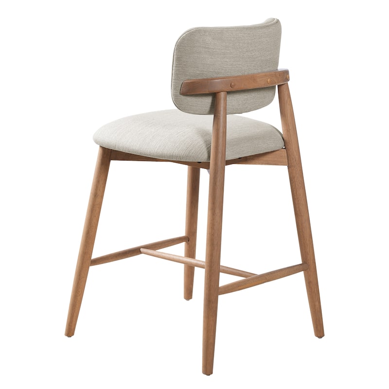 Christopher Knight Home - Monteria Modern Upholstered Bar Stool with Padded Seat & Curved Backrest, Set of 2 - 22.83"W