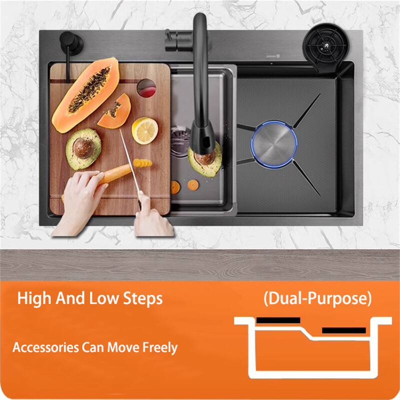 Single Sink With Basin In Basin And Chopping Board