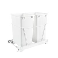 Rev-A-Shelf 4WCTM-18DM2-419-FL Double 35 qt Top Mount Waste Container, White