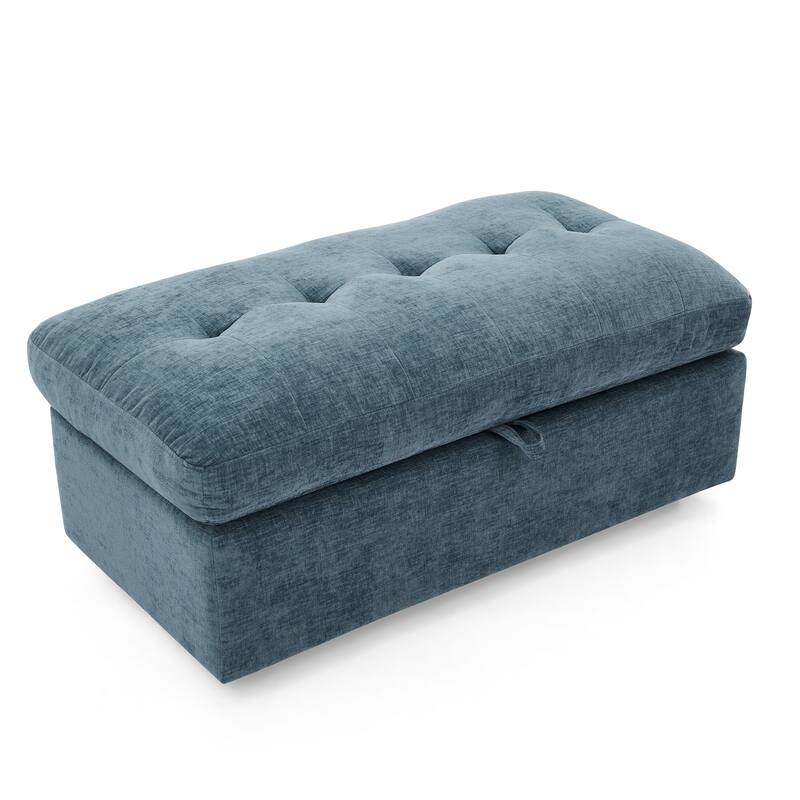 Double Recliner Chair with Adjustable Backrest, Storage Ottoman, USB Port & Phone Stand